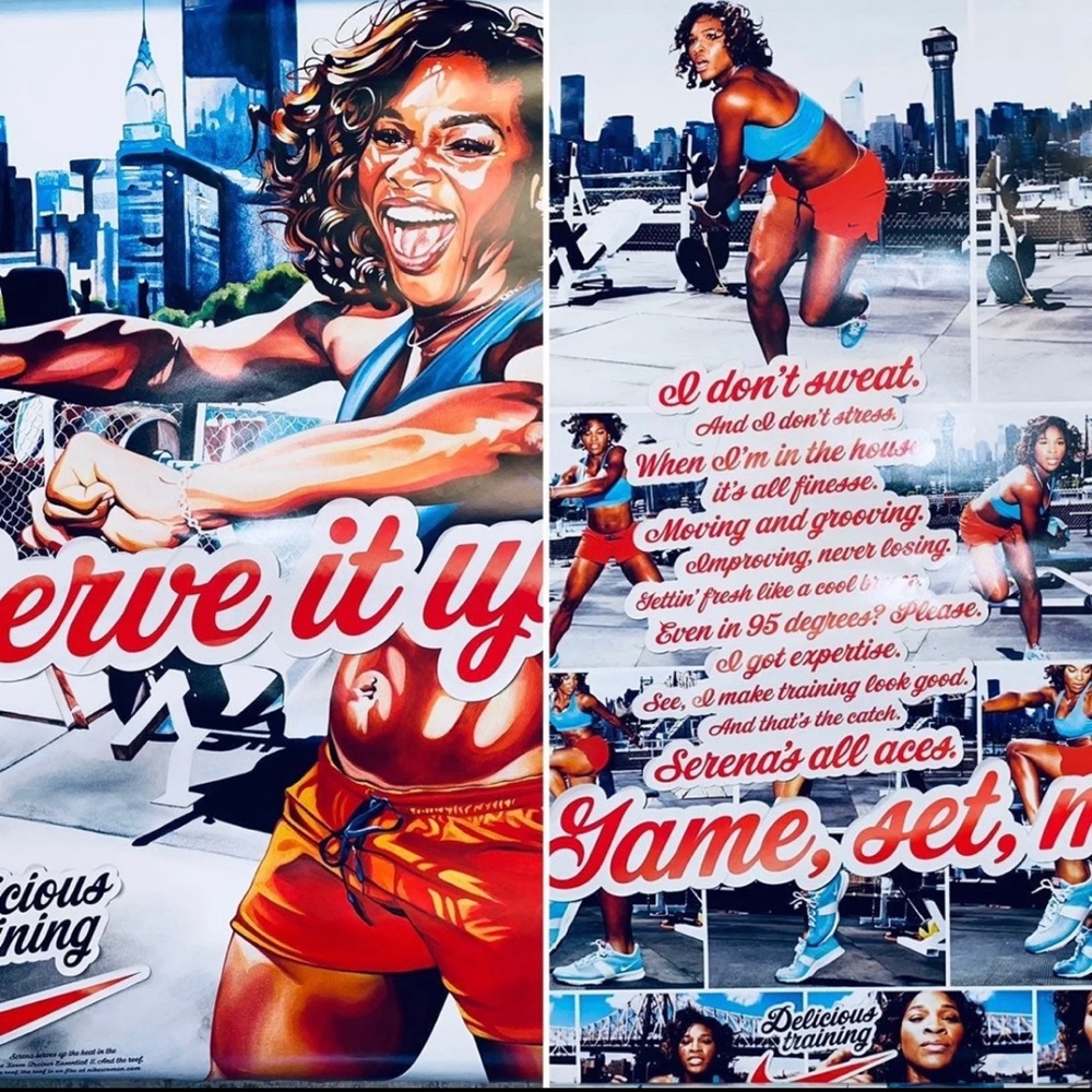 Store Display Poster Serena Williams Tennis Star US Open Champion Nike Ad